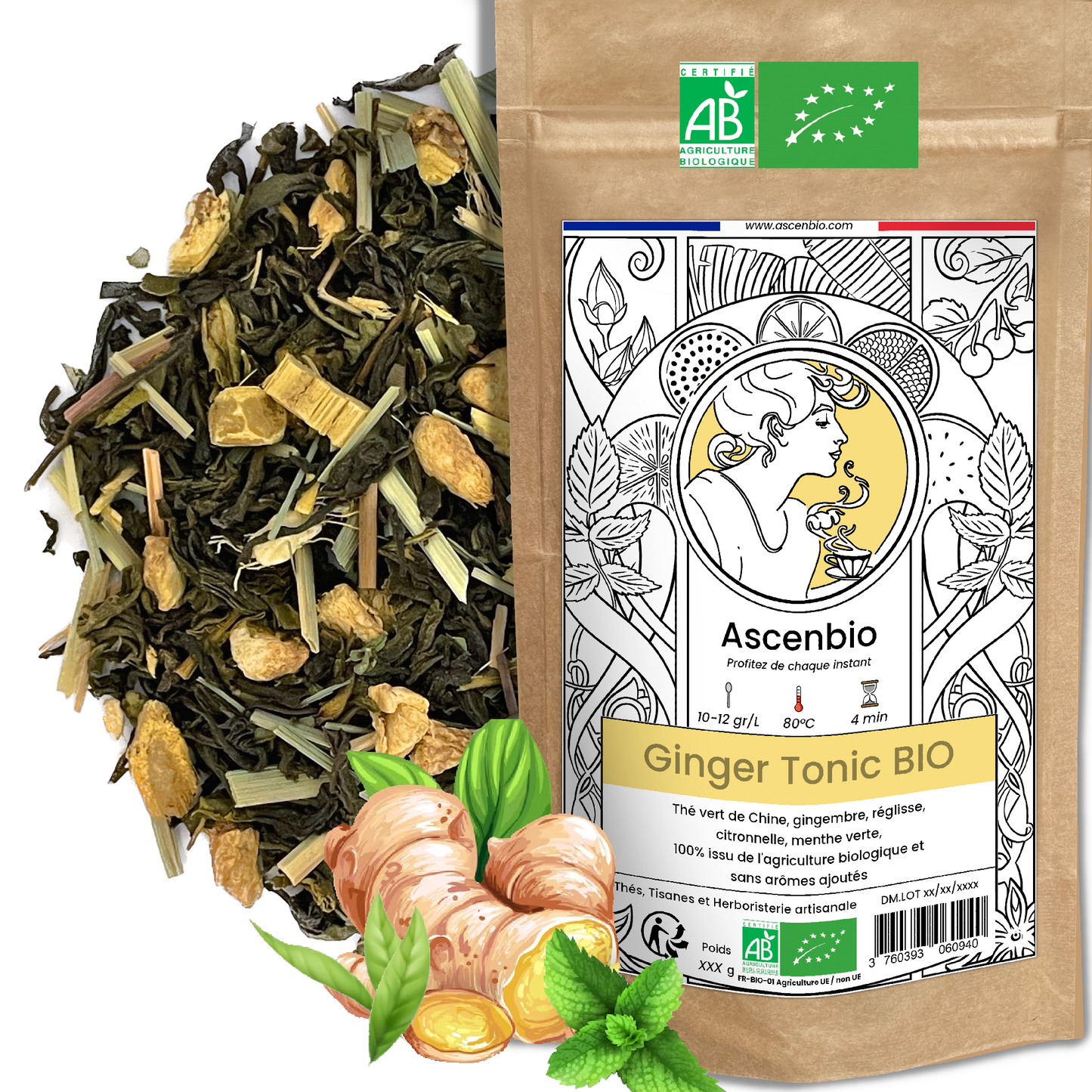 Thé vert ✿ Ginger tonic BIO
