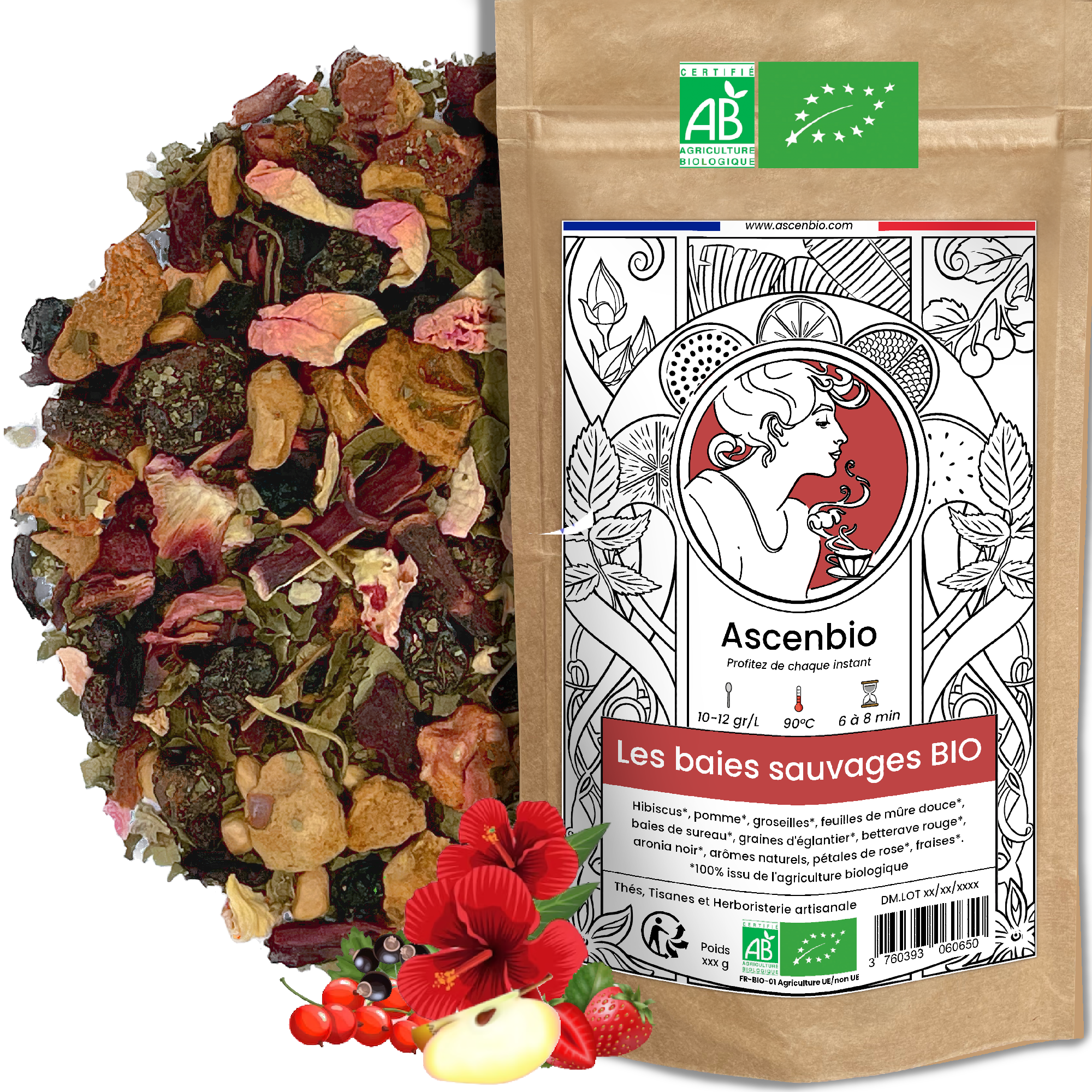 Tisane En Vrac Fruits Rouges Tisane/Infusion Fruits Rouges Bio - Les Baies Sauvages BIO FRANCE 60g à ...